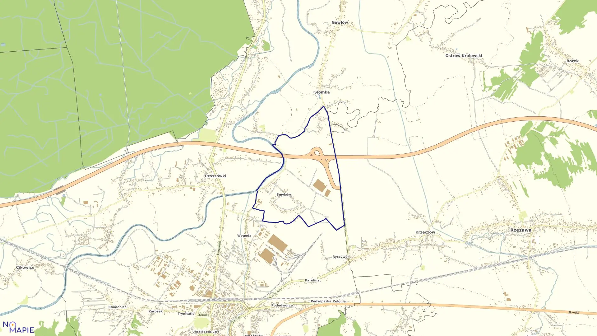 Mapa obrębu Bochnia-2 w mieście Bochnia