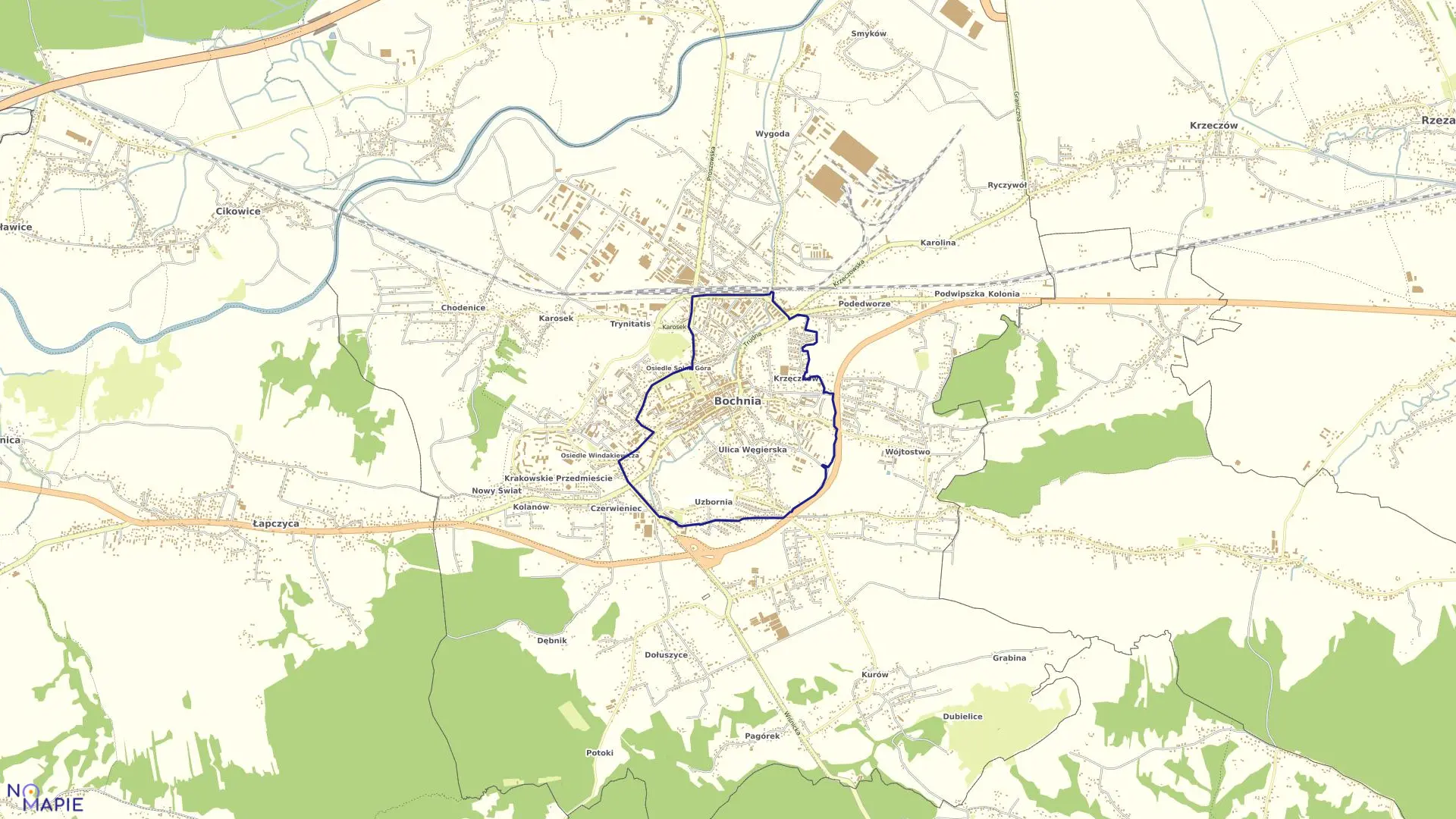 Mapa obrębu Bochnia-6 w mieście Bochnia